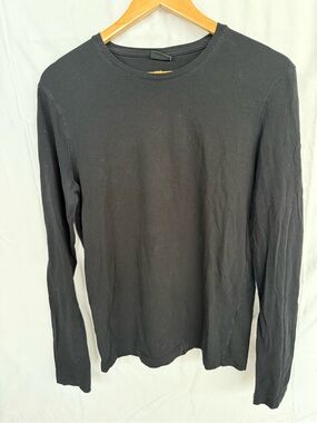 H&M Men's Black Long-Sleeve Crewneck Tee